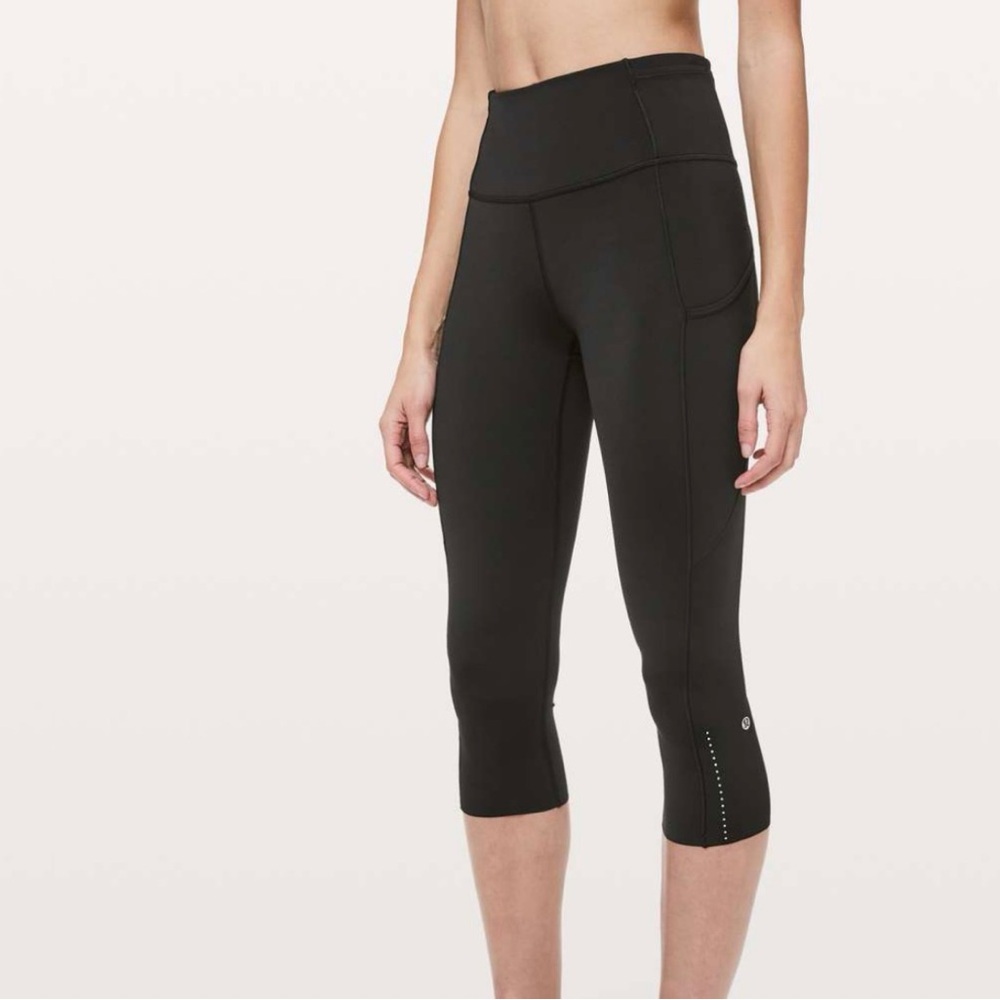 Lululemon Fast & Free Crop II Nulux 19" Black Size 4